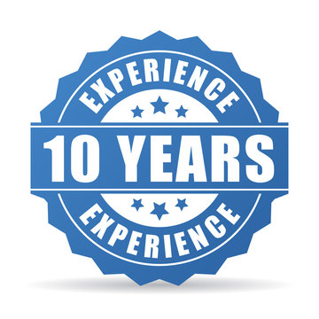 10 years experience vector icon