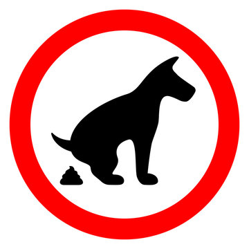 No dog pooping restricted sign