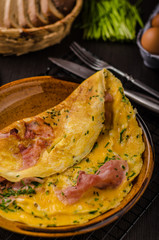 Ham and egg omelette