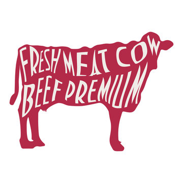 Premium Beef Promotion Label with text "Fresh Meat Beef Premium"