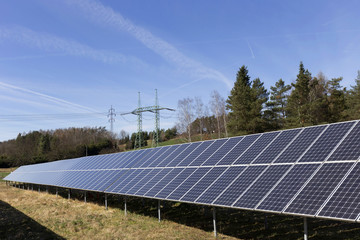Solar Power Station on the spring Meadow 