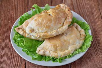 Delicious homemade Cornish pasties with beef, onions and potato.