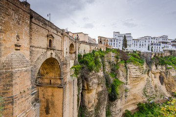 Fototapeta premium White houses hanging from cliffs in Ronda,Spain