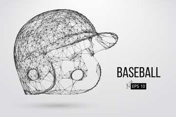 Silhouette of a baseball helmet. Vector illustration