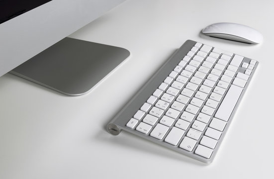 Workplace with keyboard and mouse