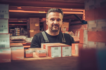 Storekeeper working in a warehouse