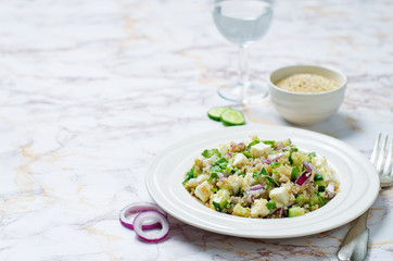 Cucumber quinoa Feta salad