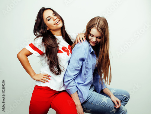 Best Friends Teenage Girls Together Having Fun Posing
