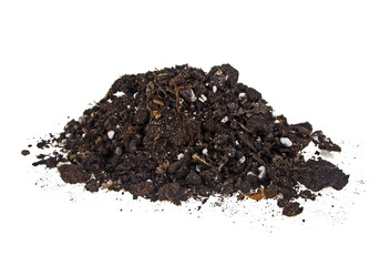 Soil heap on white background