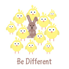 Be different illustration template with chickens and bunny.