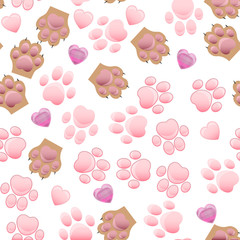 cat and dog paw print with claws
