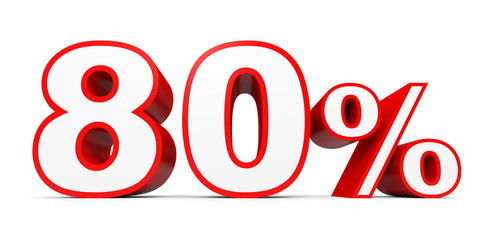 Eighty percent off. Discount 80 %.