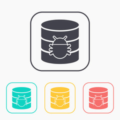Bug in database flat icon. Computing vector illustration