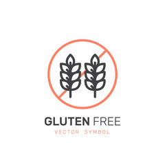 Isolated Vector Style Watercolor Illustration Logo Badge Ingredient Warning Label Icon. Allergens Gluten Wheat Product. Vegetarian and Organic symbols. Food Intolerance