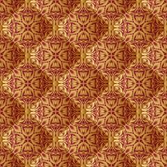 quilted fabric with vintage ornament, seamless pattern