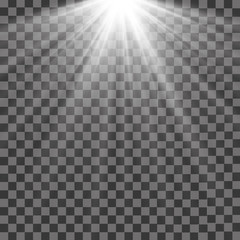 Свет верху, сияние света. Эффекты отражения и блика. Vector spotlight. Light effect