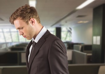 Sad disappointed businessman in office