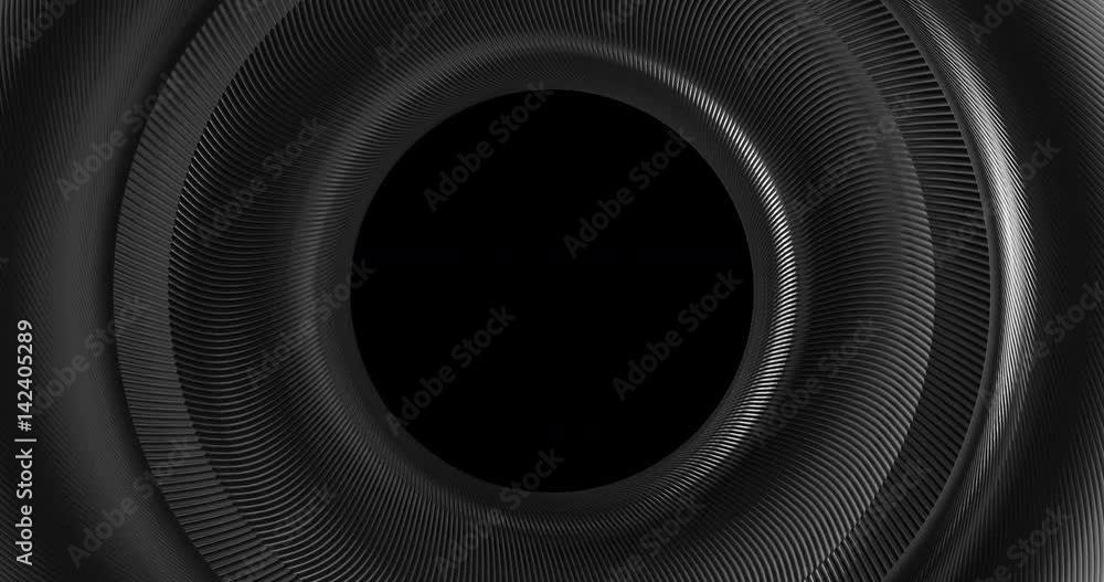 Poster abstract 4k circular background loop of steel and light for motion graphic. animation rotation of ra