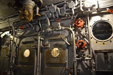 interior of gun turret on retired warship © john