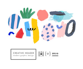 Abstract creative header. Modern artistic background. Contemporary graphic design. Vector. 