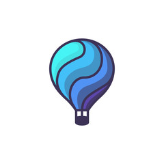 Hot air baloon logo. Cartoon illustration of hot air baloon vector icon for web design or logo template