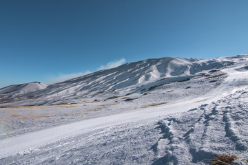 Etna volcano in spring 