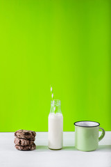 beautiful scenery of dairy products, milk and curd