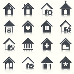 Home vector icons set.