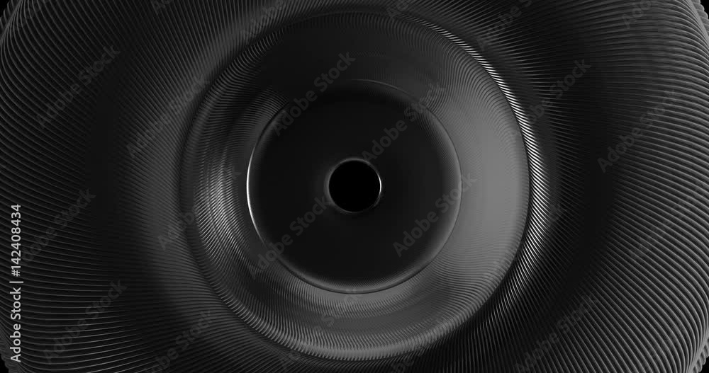Poster abstract 4k circular background loop of steel and light for motion graphic. animation rotation of ra