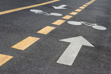 detail of urban bicycle track