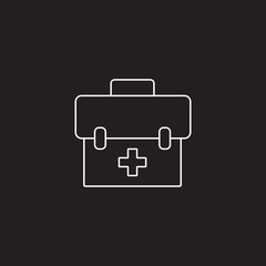 First aid line icon, outline vector logo illustration, linear pictogram isolated on black