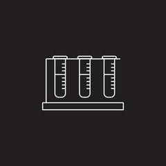 test tubes line icon, outline vector logo, linear pictogram isolated on black, pixel perfect illustration