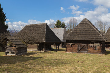 Traditional wooden houses in Maramures County in Romania.