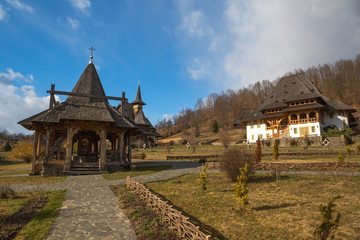 Fototapeta na wymiar Barsana Monastery in Maramures County in Romania.