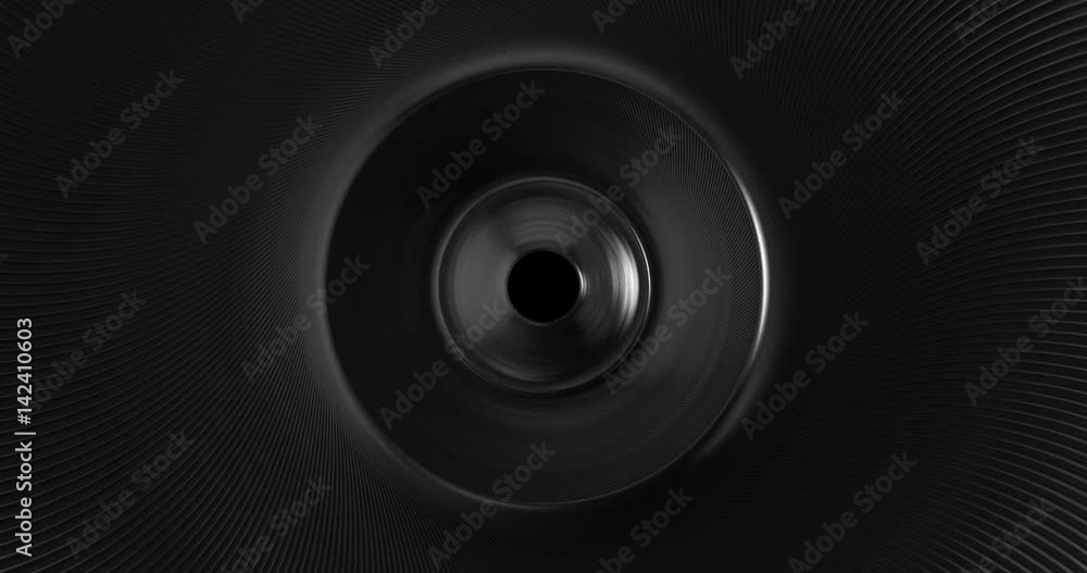 Poster abstract 4k circular background loop of steel and light for motion graphic. animation rotation of ra
