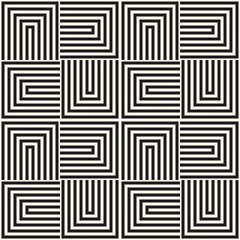 Repeating Geometric Stripes Tiling. Vector Seamless Monochrome Pattern