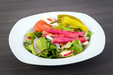 vegetable salad with pickled turnip