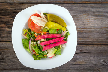 vegetable salad with pickled turnip