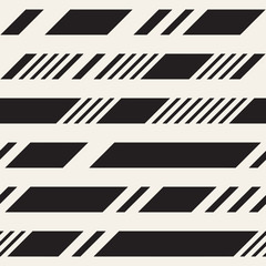 Black and White Dashed Lines Pattern. Modern Abstract Vector Seamless Background