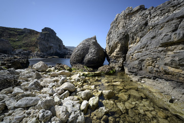 Rocks on the sea in istanbul. 