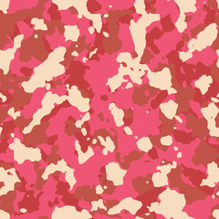 Fototapeta na wymiar Seamless fashion pink and white military camo fashion pattern vector