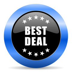Best deal black and blue web design round internet icon with shadow on white background.