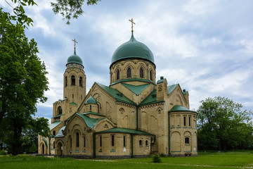 Fototapeta na wymiar Church of the Intercession of the Blessed Virgin (Svyatopokrovsky Church) in the Parkhomivka, Kyivska oblast, Ukraine.