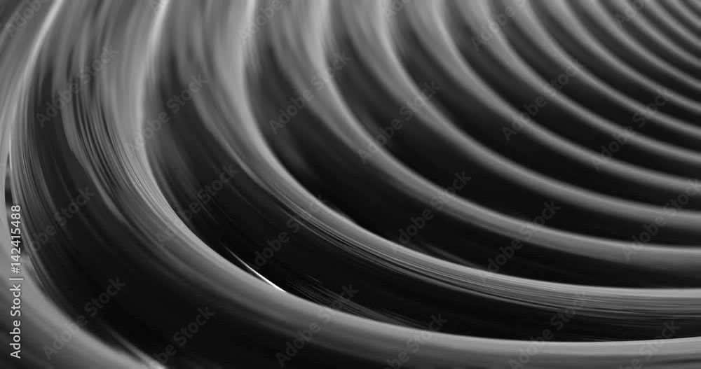 Poster abstract 4k background seamless loop of steel curves and texture with reflection of animated light a