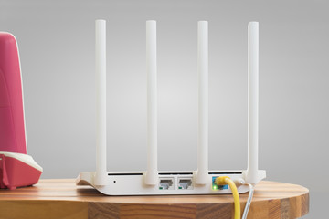 wireless router on living room at home