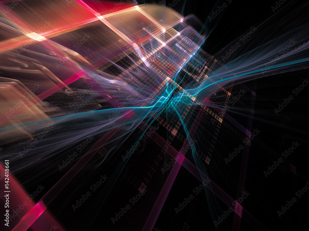 Poster abstract background element. three-dimensional composition of curves and grids. information technolo