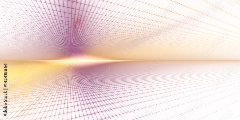 Poster abstract background element. grid planes perspective. retro sci fi style. time and space concept. pu