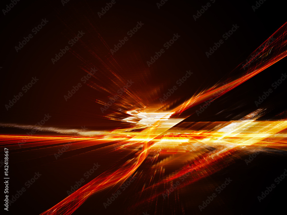 Poster abstract background element. fractal graphics. three-dimensional dynamic composition of glowing arti