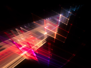 Abstract background element. Fractal graphics series. Three-dimensional composition of repeating grids. Information technology concept.
