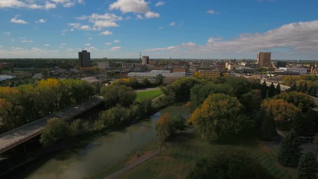 Aerial North Dakota Fargo September 2016 4K